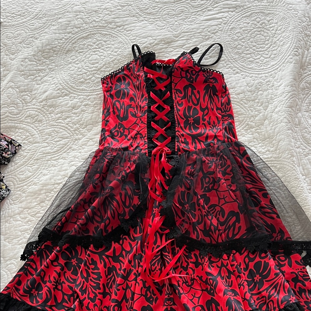 Contemporary gothic, renaissance or romantic corset like dress.